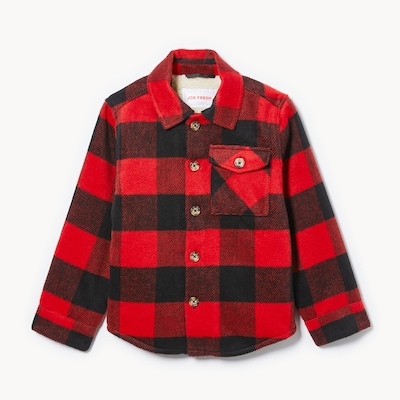 Veste à carreaux pour garçons - ROUGE cerise