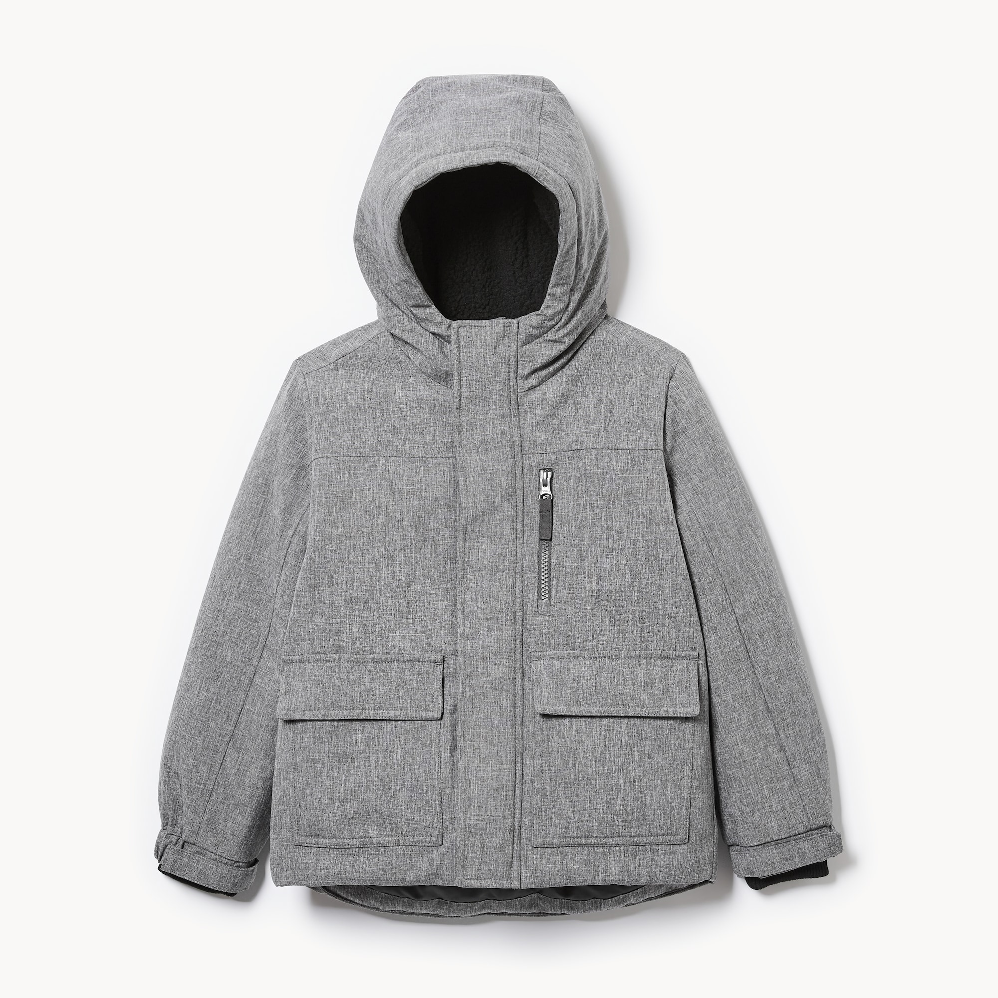 Kid Boys' Hooded Coat in Charcoal Mix from Joe Fresh