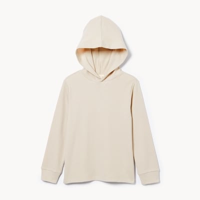 Kid Boys' Waffle Long Sleeve Hoodie - Light Grey