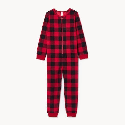 Dormeuse à carreaux en micromolleton pour enfants - Rouge