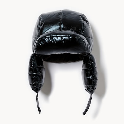 Kid Boys' Iridescent Puffer Trapper Hat - Black