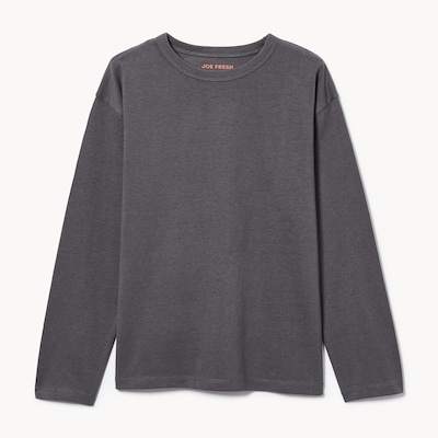 Kids' Long Sleeve Top - Charcoal