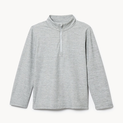 Chandail sport à glissière un quart pour garçons - Mélange De Gris