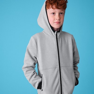 Haut à capuchon sport pour garçons - Mélange De Gris