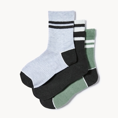 Ens. 3 paires de chaussettes tube mi-hautes - Noir