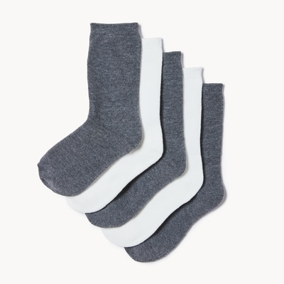 Ens. 5 paires de chaussettes tube d’uniforme - Anthracite