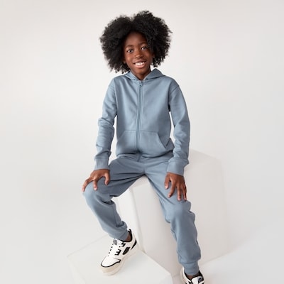 Haut à capuchon à glissière pour garçons - Bleu Cendré