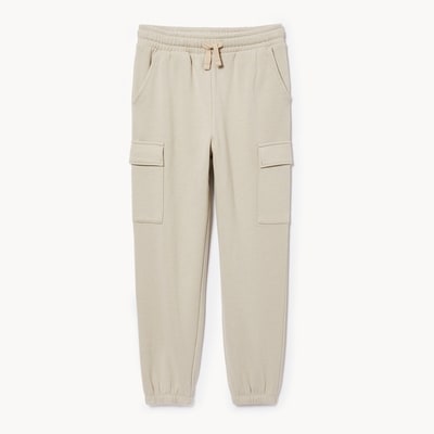 Tween Boys' Fleece Cargo Jogger - Light Grey