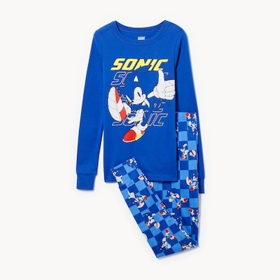 Ens. pyjama Sonic le hérisson de 2 pièces, garçons - Bleu