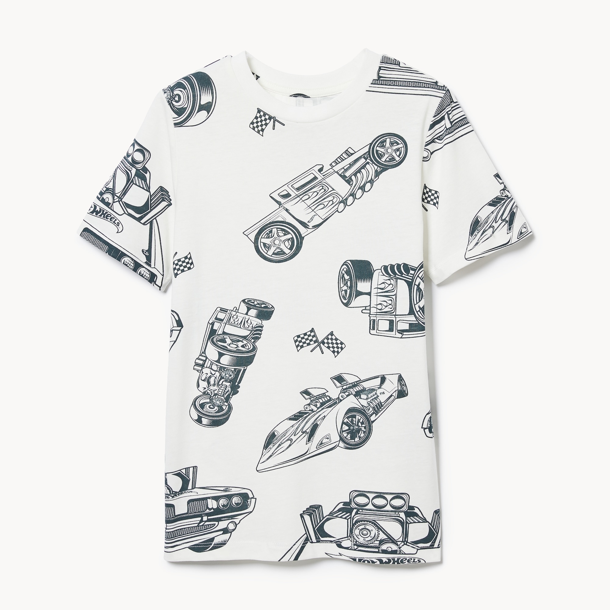 T-shirt imprimé Hot Wheels Speed pour garçons in Blanc Cassé from