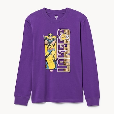 Haut à manches longues Lakers de la NBA, enfants - Pourpre