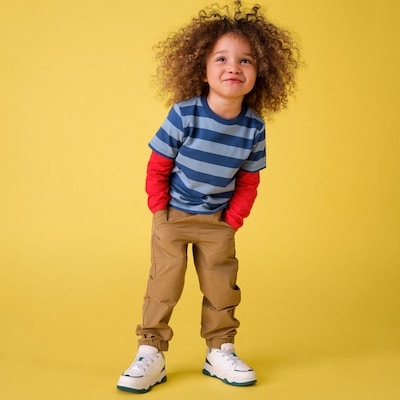 Toddler Striped T-Shirt - Dusty Blue