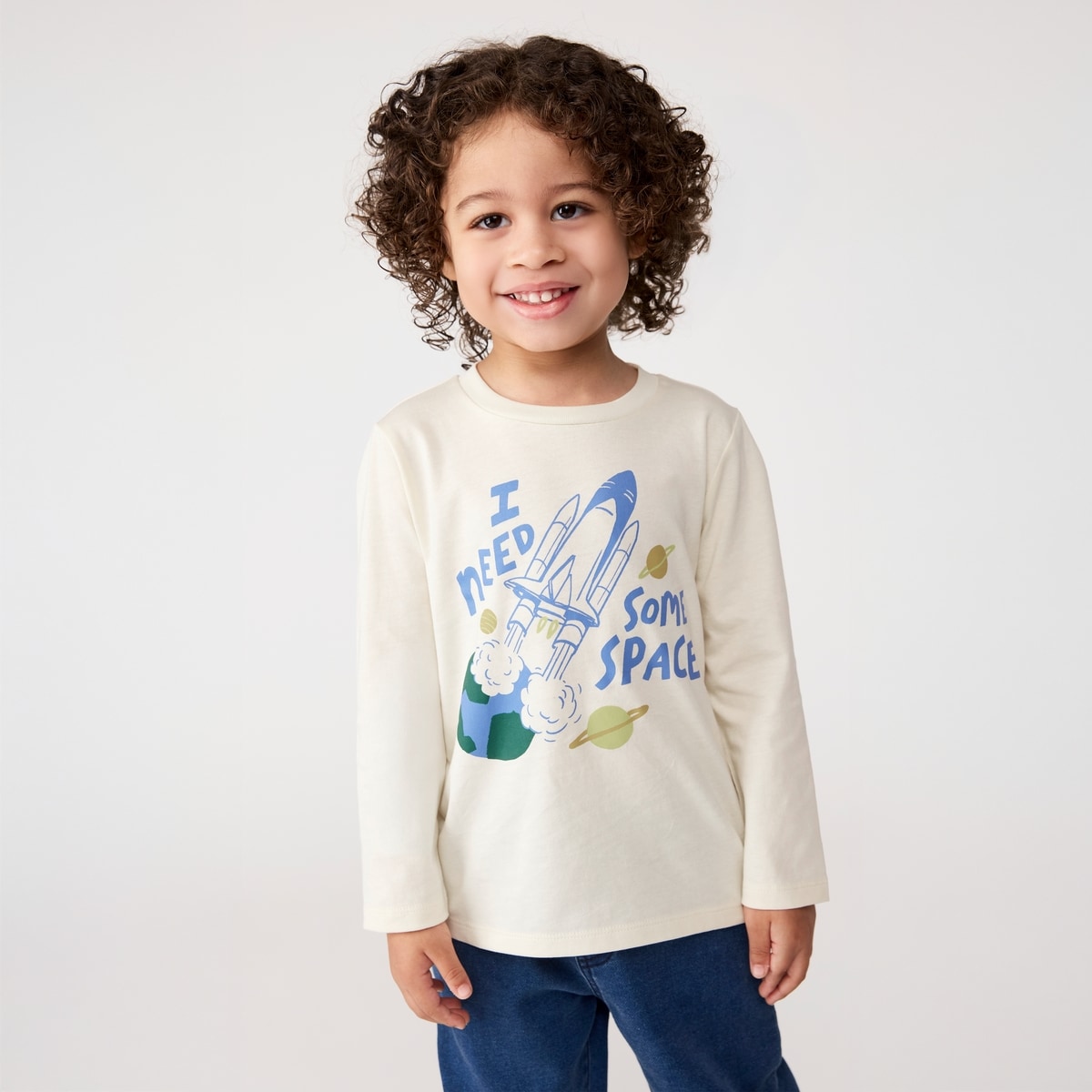Toddler Graphic Long Sleeve Top - Ivory