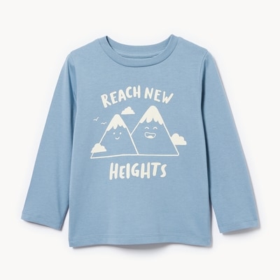 Toddler Graphic Long Sleeve Top - Dusty Blue