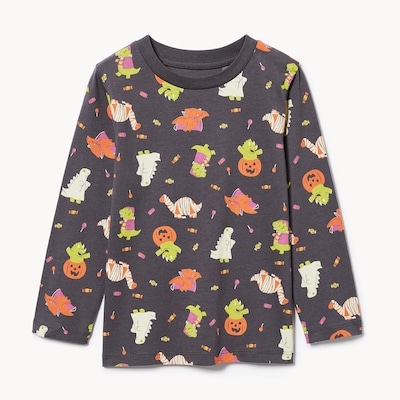 Toddler Printed Long Sleeve Top - Charcoal