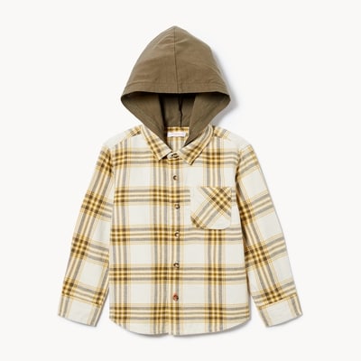 Chemise à capuchon en flanelle pour petits garçons - Or