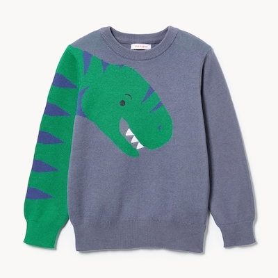 Toddler Boys' Dino Sweater - Dusty Blue