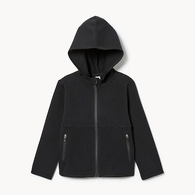 Haut à capuchon sport à glissière, petits garçons - Noir JF