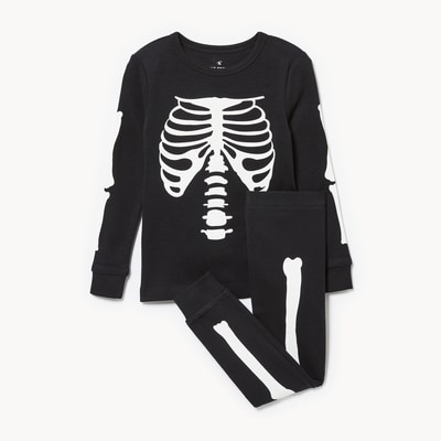 Toddler Boys' 2-Piece Skeleton Sleep Set - Black
