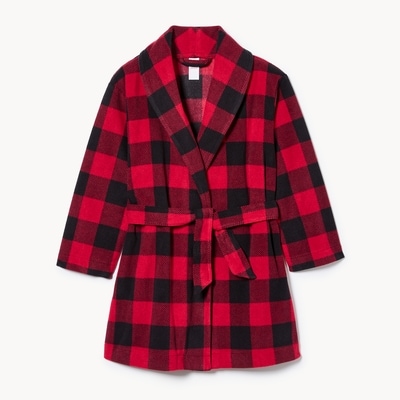 Toddler Boys' Buffalo Plaid Microfleece Robe - Red