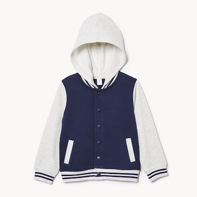 Toddler Boys' Varsity Jacket - Pale Grey