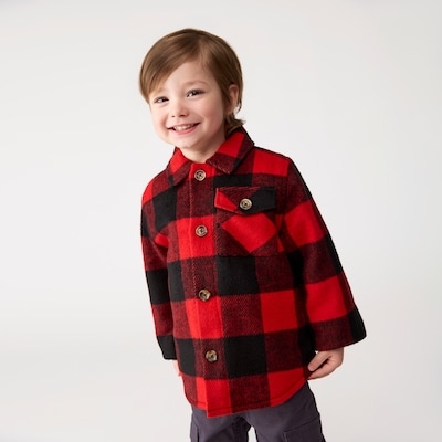 Toddler Boys' Buffalo Plaid Jacket - Cherry Red