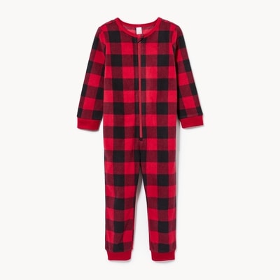 Toddler Boys' Buffalo Plaid Microfleece Sleeper - Red