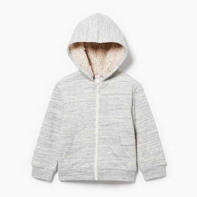 Toddler Boys' Teddy Fleece-Lined Hoodie - White Sand Mix