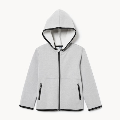 Haut à capuchon sport à glissière, petits garçons - Mélange De Gris