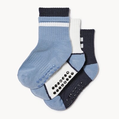 Ens. 3 paires de chaussettes tube mi-hautes - Bleu