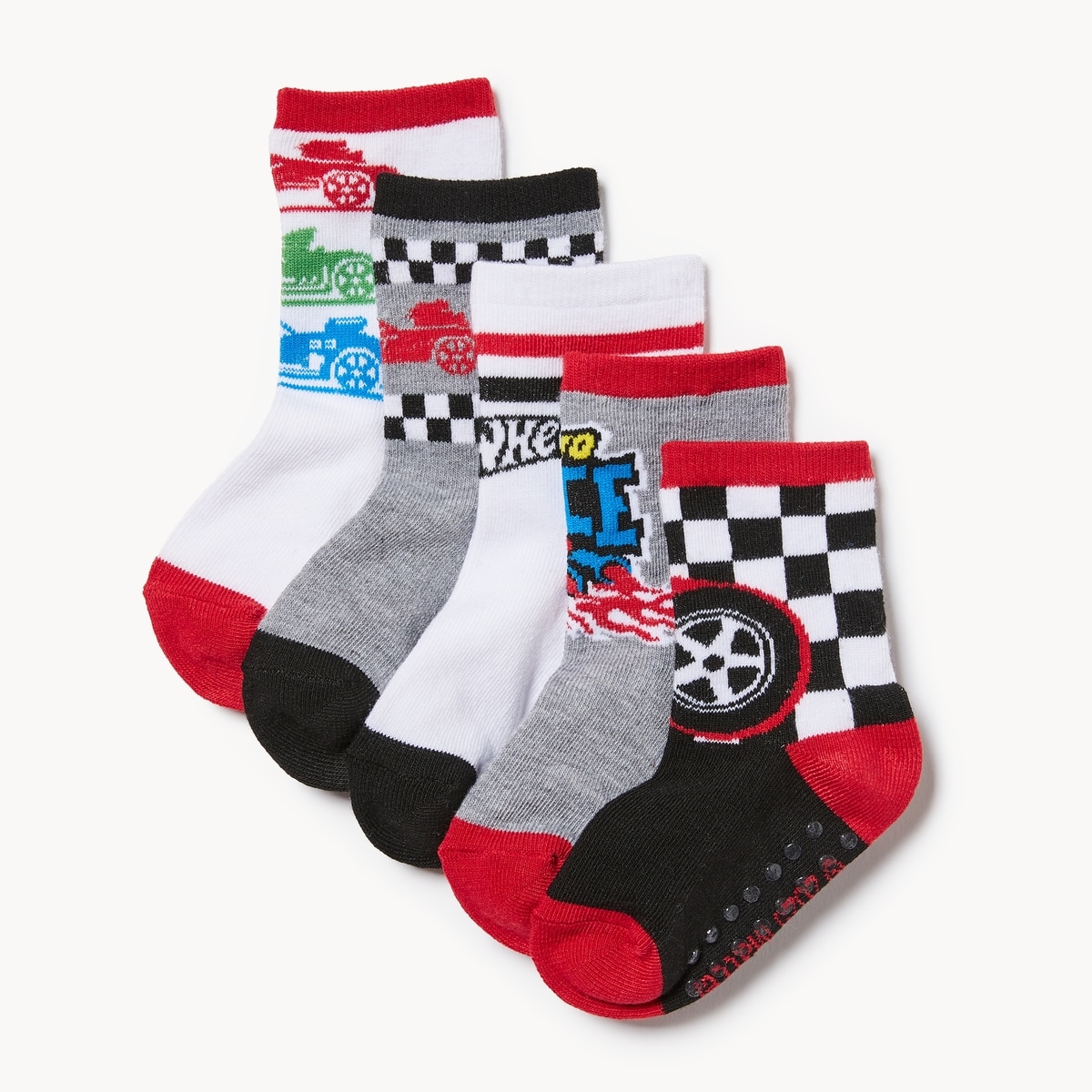 Joe Fresh Toddler Boys' 5-Pack Hot Wheels Crew Socks 1 ea, $12.00/1ea