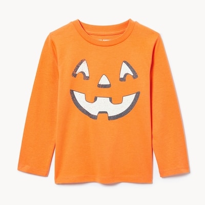 Toddler Boys' Halloween Long Sleeve Top - Neon Orange