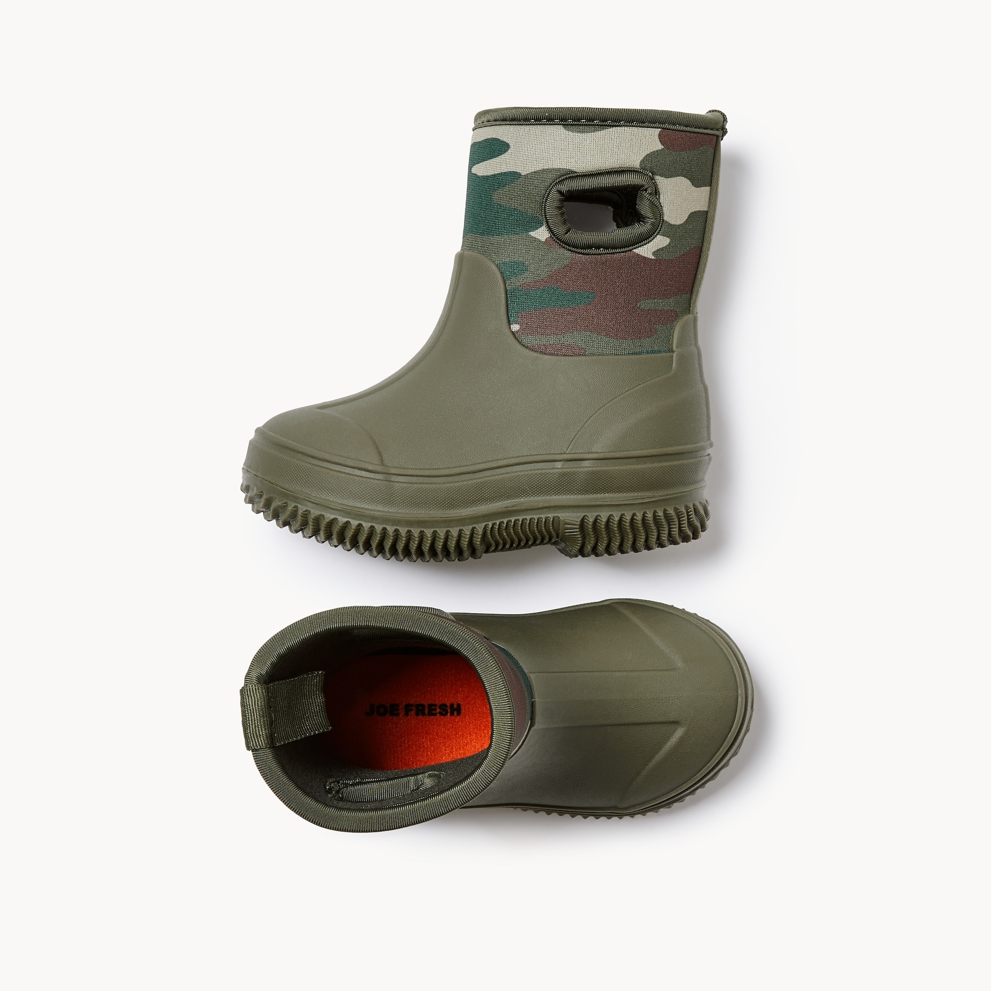 Toddler Boys' Neoprene Rain Boots in Olive from Joe Fresh