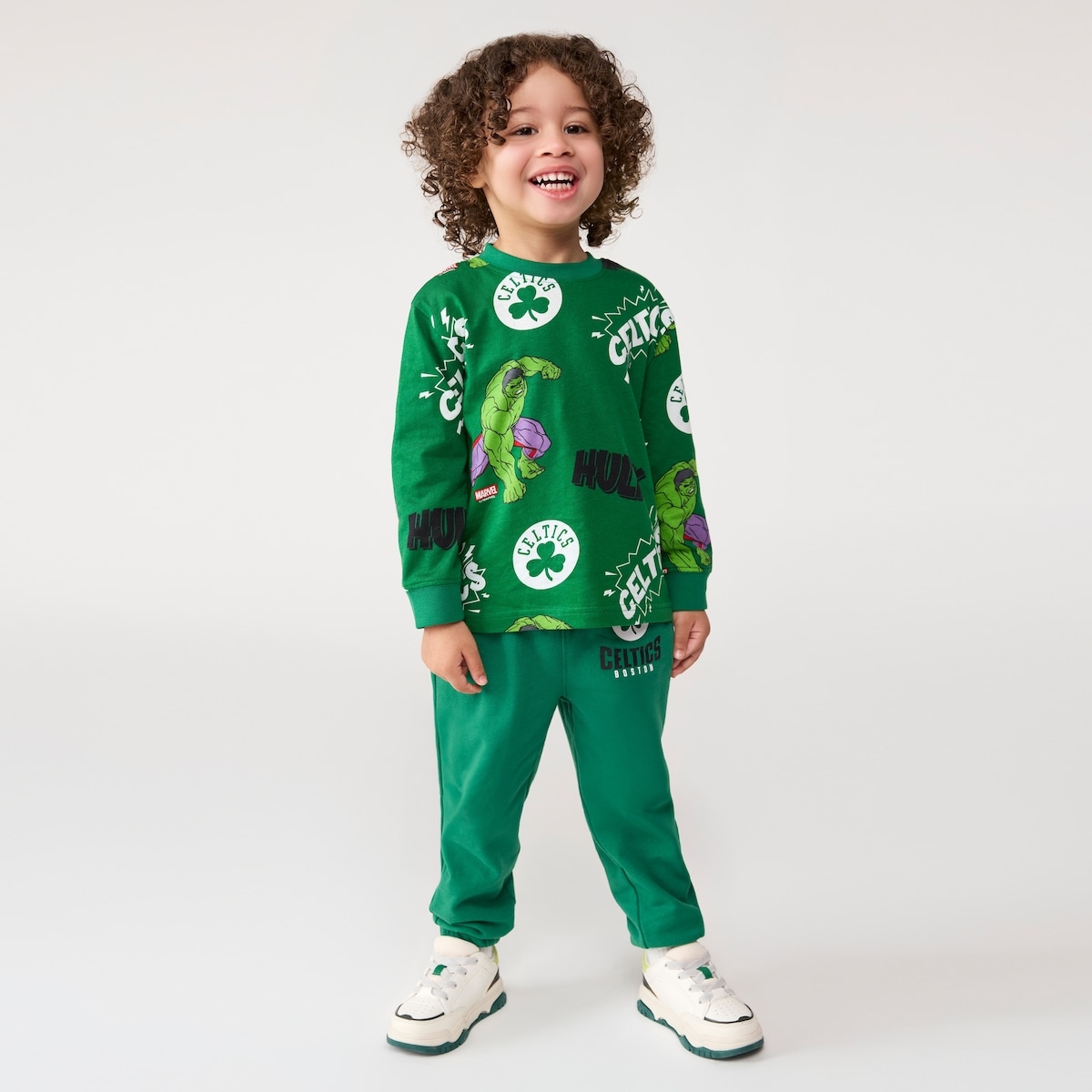 Toddlers' NBA Celtics x Marvel Hulk Top - Green