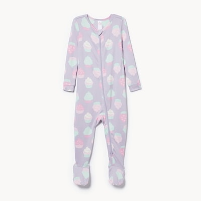 Baby Girls' Footed Double-Zip Sleeper - Light Lilac