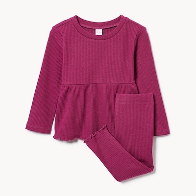 Baby Girls' 2-Piece Flounce Top Set - Purple Cabbage