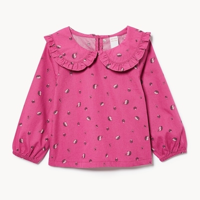 Baby Girls' Peter Pan Collar Top - Fuchsia