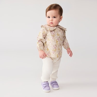 Baby Girls' Peter Pan Collar Top - Off White