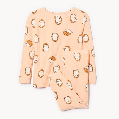 Baby Girls' 2-Piece Printed Sleep Set - Peach