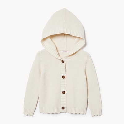 Baby Girls' Hooded Cardigan - Off White