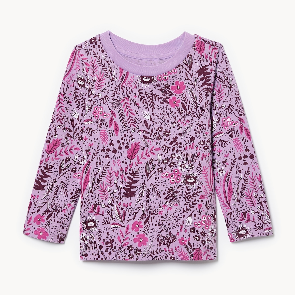 Haut imprim  manches longues ctel, bb fille - Lilas