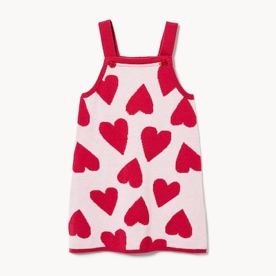 Robe chasuble en tricot pour bébés filles - Rose Pâle