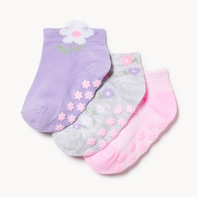 Baby Girls' 3-Pack Low-Cut Socks - Fuchsia