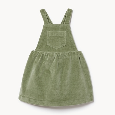 Robe chasuble en velours côtelé pour bébés filles - VERT POUSSIEREUX