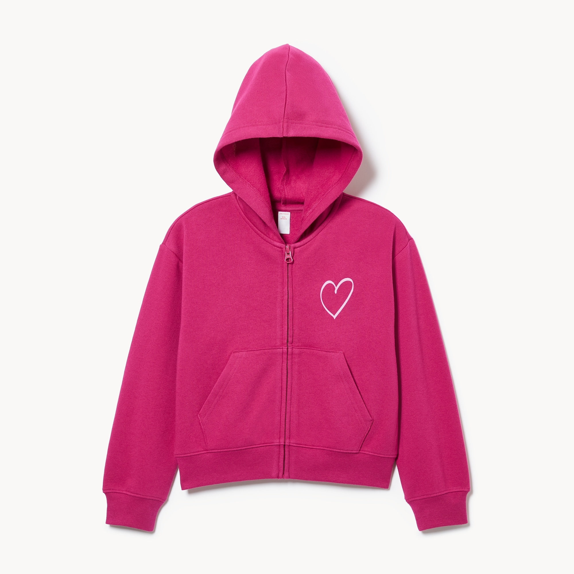 Kid Girls' Graphic Zip-Up Hoodie in Magenta from Joe Fresh