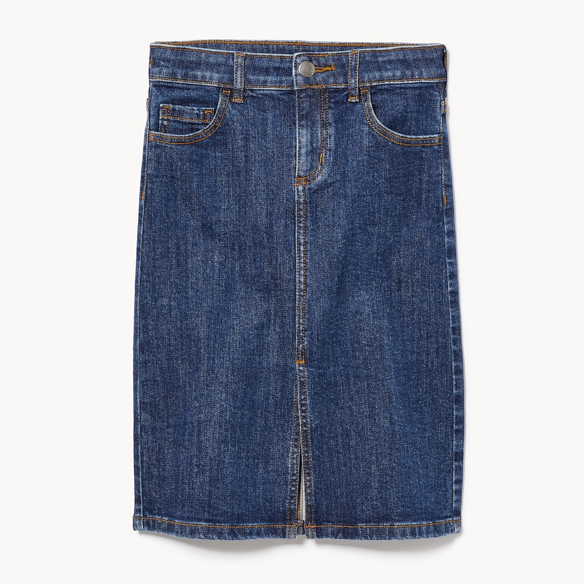 Tween Girls' Denim Midi Skirt