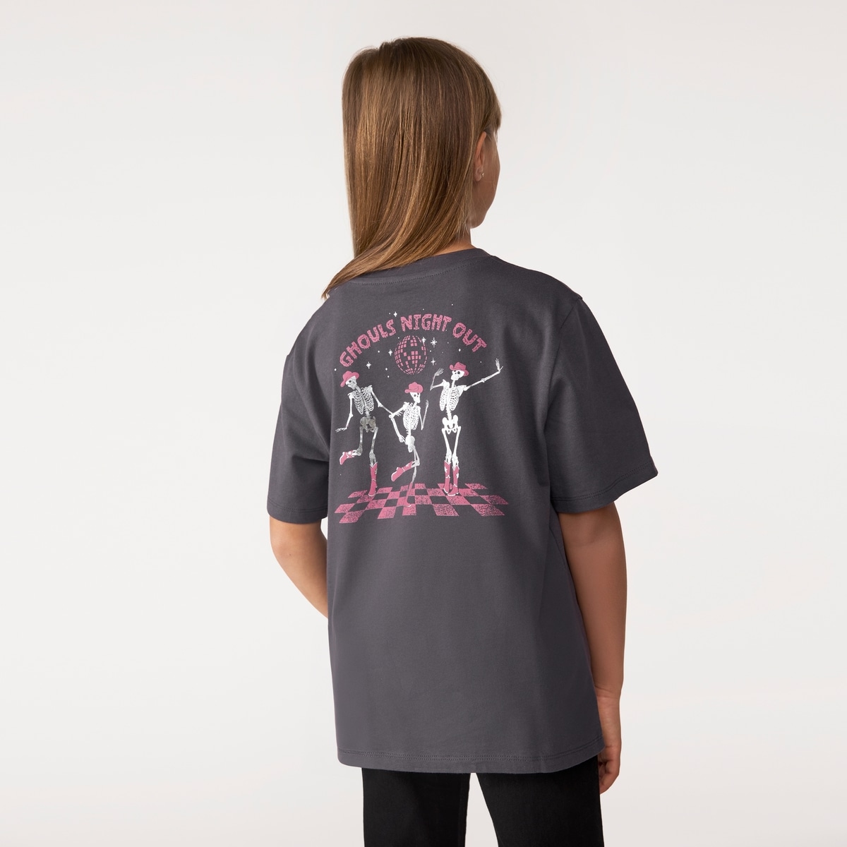 Kid Halloween Graphic T-Shirt - Charcoal