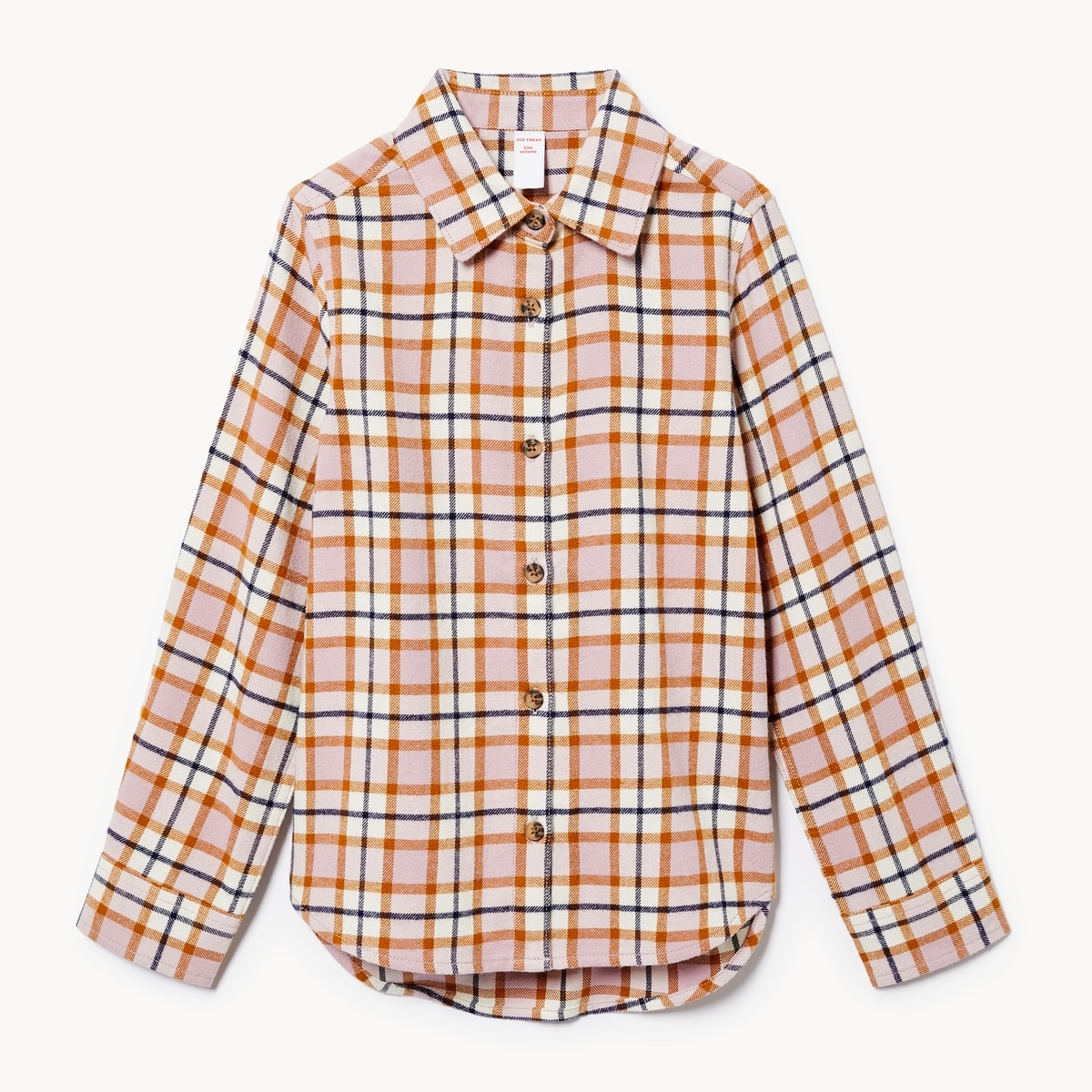 Kid Girls' Flannel Button-Up - Open Violet