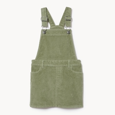 Kid Girls' Corduroy Pinafore - Dusty Green