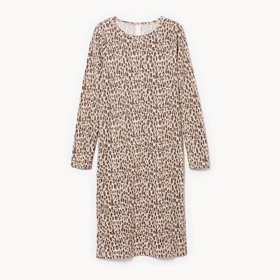 Tween Girls' Printed Midi Dress - Light Sand